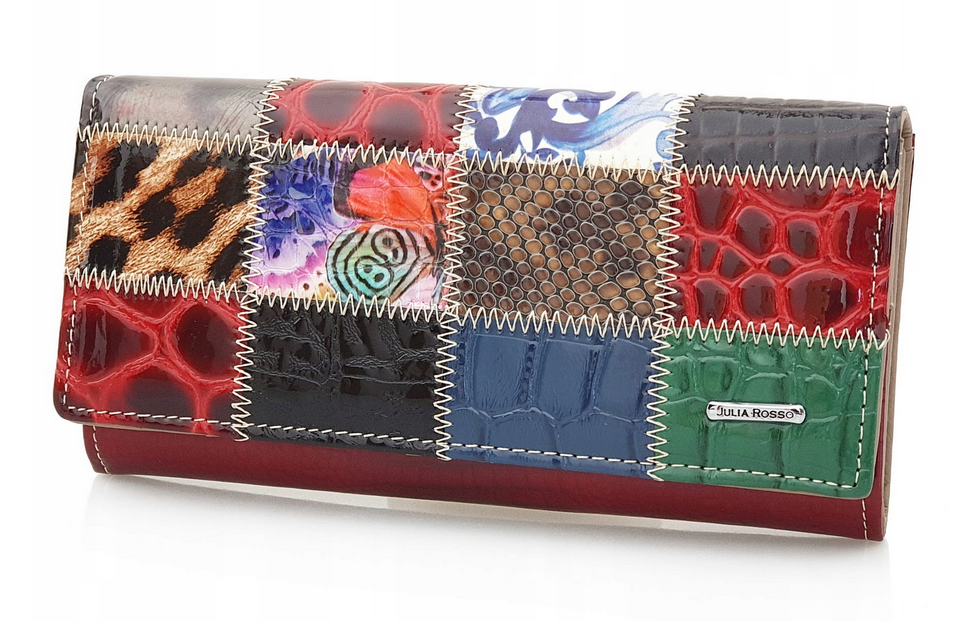 Dámská kožená peněženka Julia Rosso 02-07 patchwork, RFID