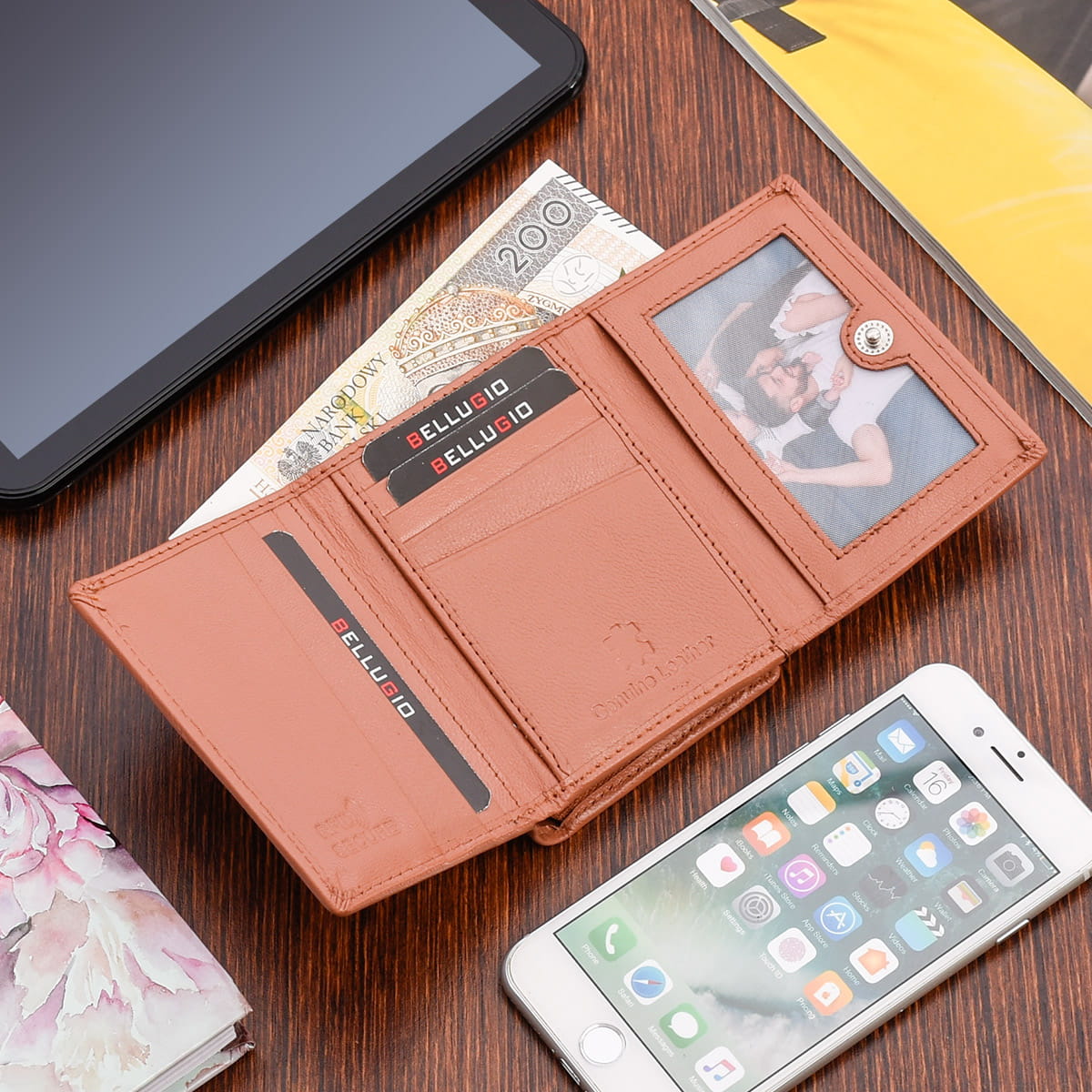 Dámská kožená peněženka Bellugio camel AD-119R-399 RFID ochrana