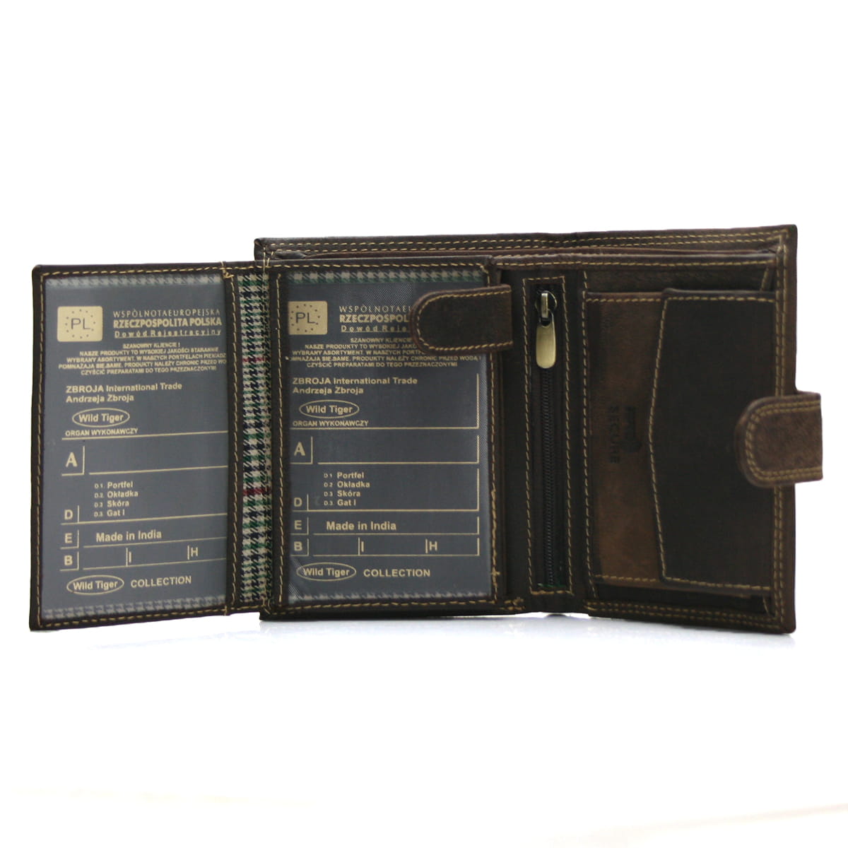 Pánská kožená peněženka Wild Tiger ZM-128R-123A hnědá RFID ochrana