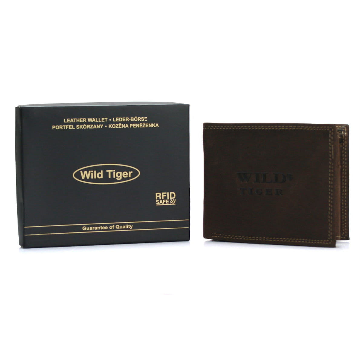 Pánská kožená peněženka Wild Tiger ZM-128R-033 hnědá RFID ochrana