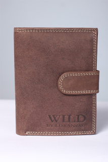 Kožená peněženka Wild Things Only, pánská tmavě hnědá, broušená kůže, 992