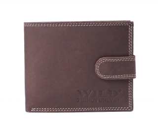 Peněženka Wild Things Only, pánská 998, kožená, tmavě hnědá barva