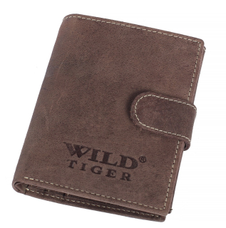 Pánská kožená peněženka Wild Tiger, tmavě hnědá, AM-28-072